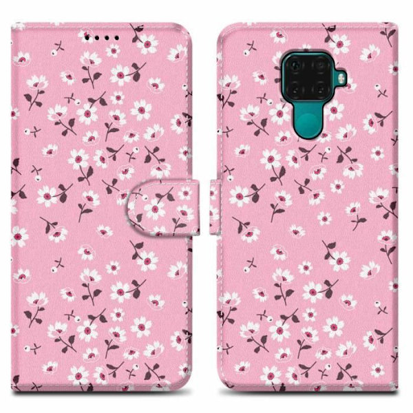 Coque - CADORABO - Huawei MATE 30 LITE - Regn av blommor - Syntetläder - Magnetisk stängning Regn av blommor