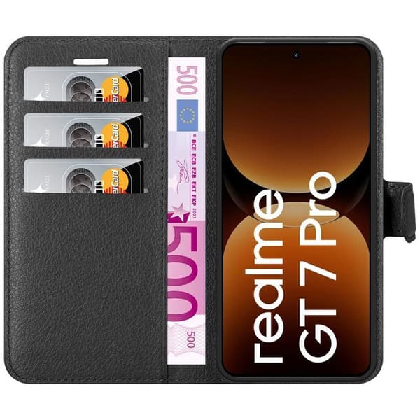 Etui för Realme GT7 Pro i JET BLACK Svart