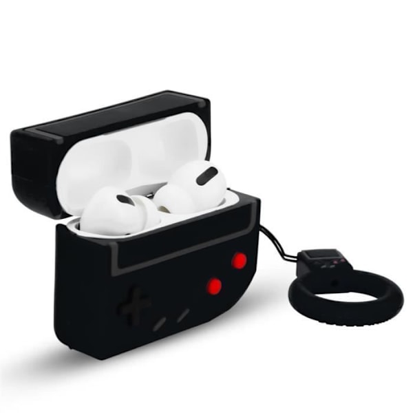 Cadorabo Fodral för Apple AirPods PRO 2 Design Retro Game Svart Bärbara Silikonhörlurar 3D Fodral Nyckelring