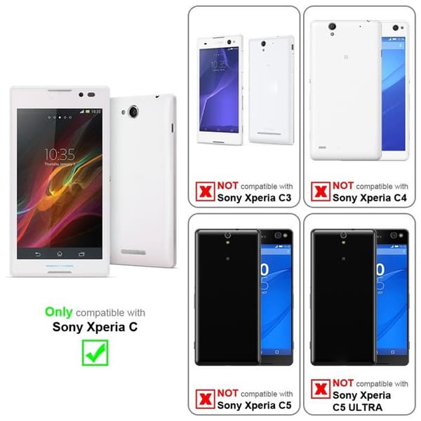 Fodral med lock för Sony Xperia C Plånboksfodral i VIT ALABASTER Skydd Vit