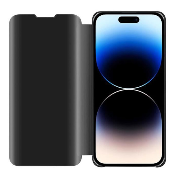 Fodral - CADORABO - iPhone 14 PRO - Svart - Clear View - Stativfunktion Svart