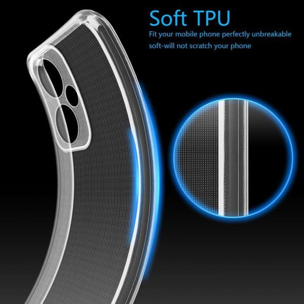 Transparent stötsäker silikonfodral för OnePlus Nord CE 3 Lite 5G Vit