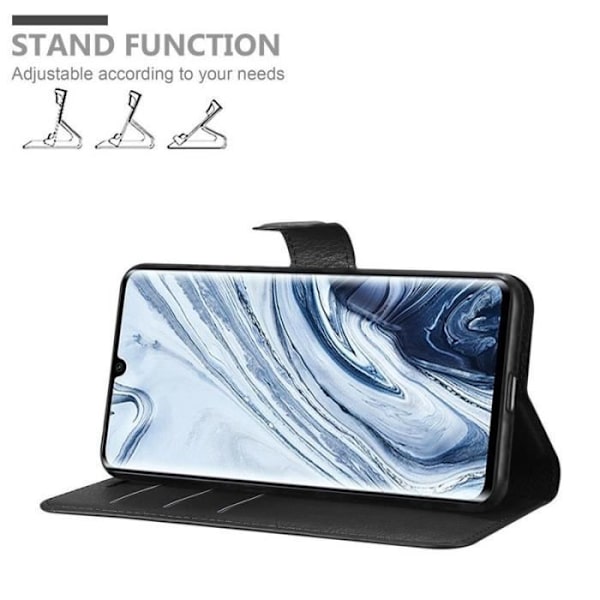 Coque - CADORABO - Xiaomi RedMi NOTE 10 - Syntetiskt läder - Horisontellt stöd - 3 kortfack Svart