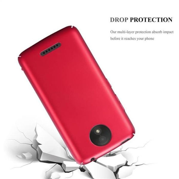 Cadorabo Fodral till Motorola MOTO C PLUS i METALLISK RÖD