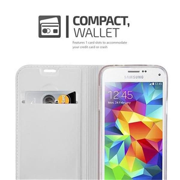 Flipfodral för Samsung Galaxy S5 MINI / S5 MINI DUOS Fodral i KLASSISK SILVER Plånbok Stötsäker Grå
