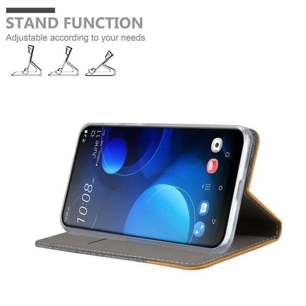Skyddsfodral för HTC Desire 19 PLUS i LJUST GRÅTT BRUNT Etui Case Skydd Grå