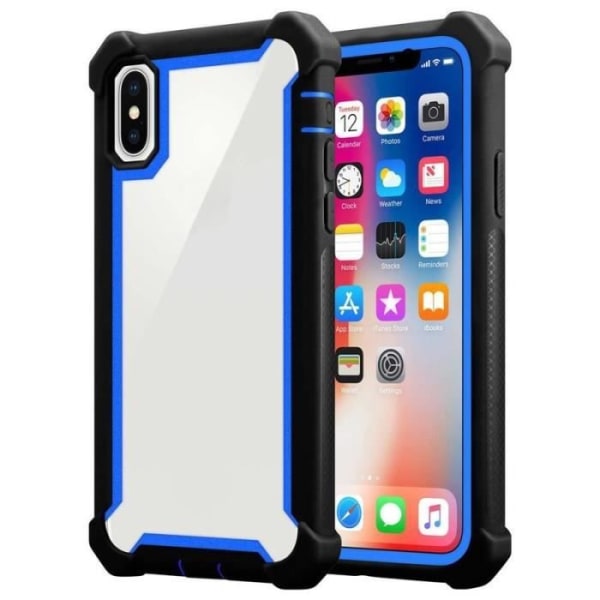 Cadorabo Fodral för Apple iPhone X - XS i BLÅSVART - 2-i-1