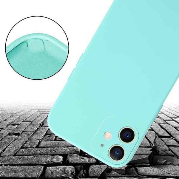 iPhone 12 MINI fodral med axelrem i LIQUID TURQUOISE med justerbar snodd Blå