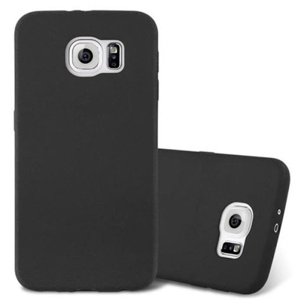 Samsung Galaxy S6 fodral - CADORABO - FROST BLACK - Mjuk silikon TPU Gel - Anti Shock FROST SVART