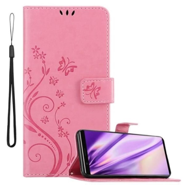 Cadorabo-fodral för Sony Xperia 5 - i rosa - Skydd i blomdesign med magnetlås