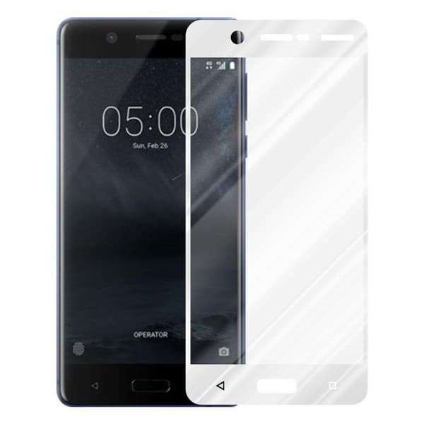 Helt härdat skärmskydd för Nokia 5.1 Vit