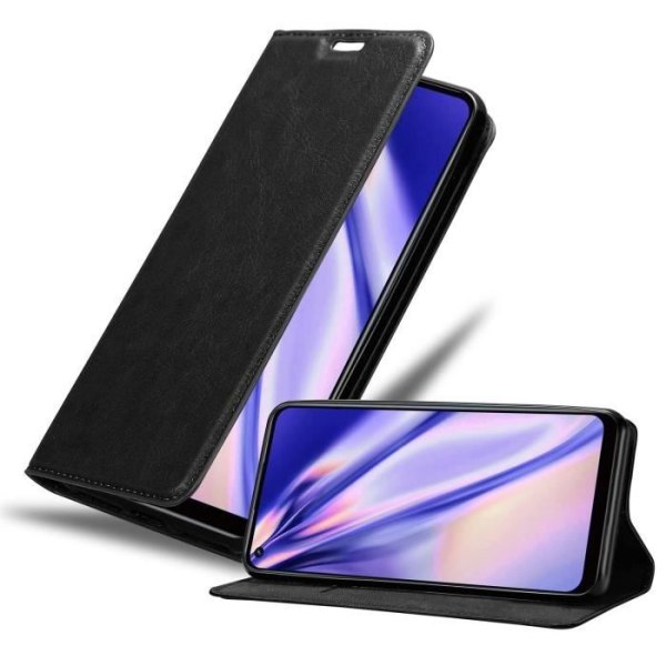 Skydd för Oppo A53 - CADORABO - NATT SVART - Ultrafin - Magnetisk stängning - Ställfunktion NATTSVART