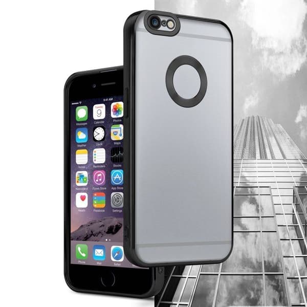 Transparent iPhone 6 / 6S Fodral - Svart Stötskydd Chrome Design Vit