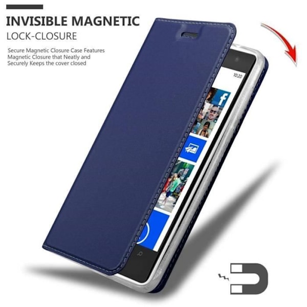 Coque - CADORABO - Nokia Lumia 1020 - KLASSISK MÖRKBLA - Magnetisk stängning - Ställfunktion KLASSIG MÖRKBLÅ