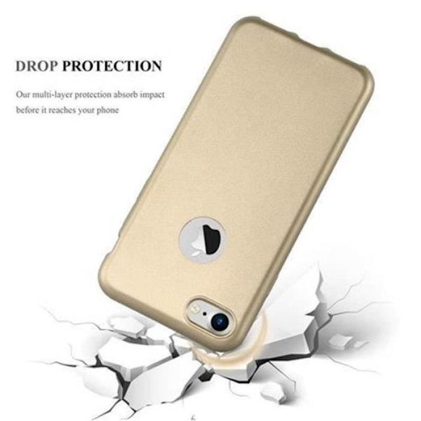 Apple iPhone 8 - iPhone 7 - iPhone 7S Fodral i METALLIC GOLD från Cadorabo (METALLIC MATT Design) Mjukt silikon TPU Gel Cover