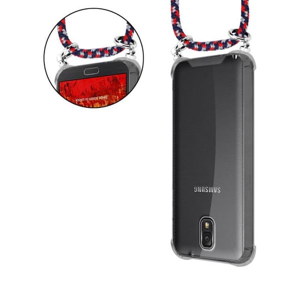 Skydd för Samsung Galaxy NOTE 3 med axelrem i RÖD BLÅ VIT med justerbar snodd Blå