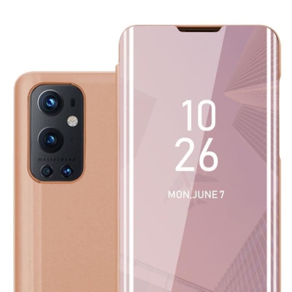 Fodral till OnePlus 9 PRO i KUNZIT ROSE Clear View Cadorabo Cover 360 graders spegelskydd