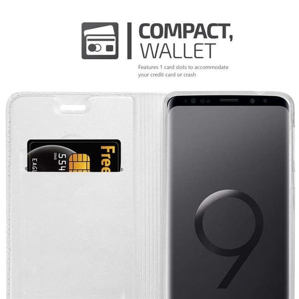 Flipfodral för Samsung Galaxy S9 PLUS Fodral i KLASSISK SILVER Plånbok Stötsäker Grå