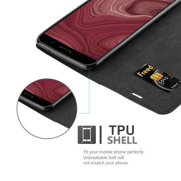 Coque för HTC OCEAN / U11 Fodral i SVART NATT Etui Case Cover Skydd Plånbok Wallet Svart