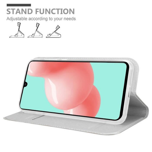 Cadorabo Fodral för Samsung Galaxy A41 i CLASSY SILVER Skyddsfodral magnetisk stängningsstativ funktion Pengar