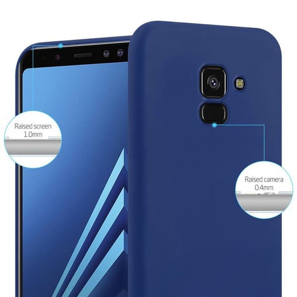 Skyddsfodral för Samsung Galaxy A8 PLUS 2018 CANDY MÖRKBLOMMA Stötskydd Silikon Blå