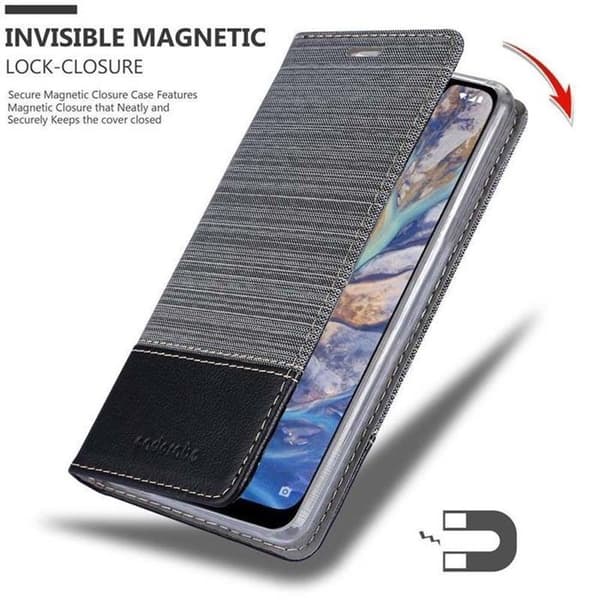 Skyddsfodral för Nokia 7.1 PLUS / X7 i GRÅSVART Stötskyddande Etui Grå