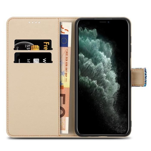 Coque för iPhone 11 PRO - CADORABO - Mandala Blå - Syntetiskt läder - Magnetisk stängning - Komplett skydd Blå