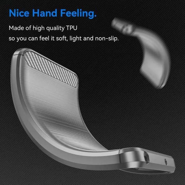 iPhone 14 Fodral BORSTAD GRÅ Kolfiber Design Grå
