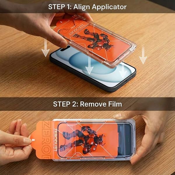 Härdat glas för iPhone 15 Skärmskydd Vit