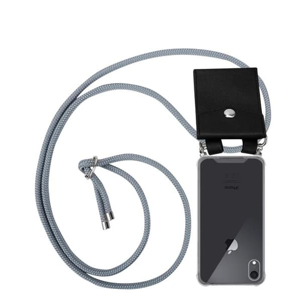 iPhone XR-fodral med axelrem i SILVERGRÅ med justerbar snodd Grå