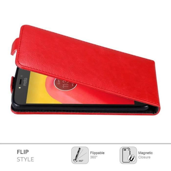 Coque - CADORABO - MOTO C - Syntetiskt läder - Röd - Magnetisk stängning Röd