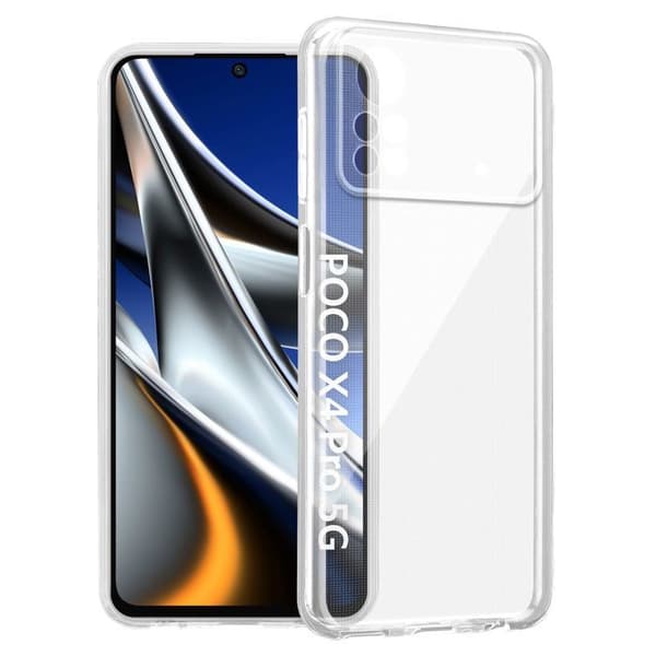 Transparent stötsäker silikonfodral för Xiaomi Poco X4 Pro Vit