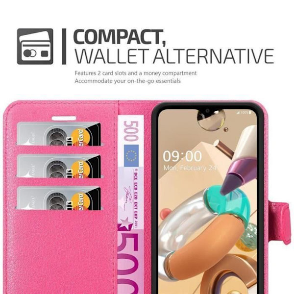 Coque för LG K41S - CADORABO - SOCKERROS - Similskinn - Magnetisk stängning - Ställfunktion GODISROSA