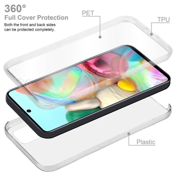 Cadorabo Fodral för Samsung Galaxy A51 4G / M40S i Transparent Fodral 360° Helkroppsskydd Skärmskydd Transparent