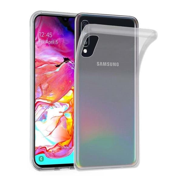 Transparent stötsäker silikonfodral för Samsung Galaxy A70 / A70s Vit
