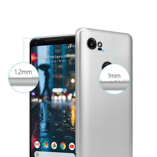 Cadorabo-fodral fungerar med Google Pixel 2 XL i METALLISKT SILVER - Stötsäkert och reptåligt TPU-silikonskydd - Ultratunt