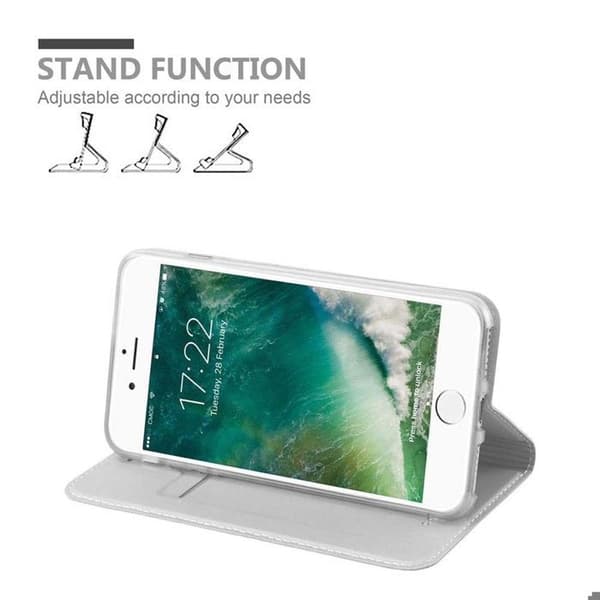 Flip-fodral för iPhone 7 PLUS / 7S PLUS / 8 PLUS Klassisk Silver Plånbok Stötsäker Grå
