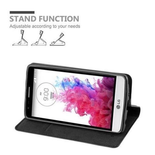 LG G3 MINI - G3 S Fodral i NIGHT BLACK från Cadorabo (INVISIBLE MAGNETIC CLOSURE Design) Helt skyddande fodral med flip flik