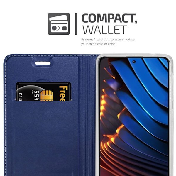 Coque för Xiaomi POCO X3 GT Etui i KLASSISKT MÖRKBLÅTT Hölje Skydd med magnetstängning Plånbok Wallet Blå
