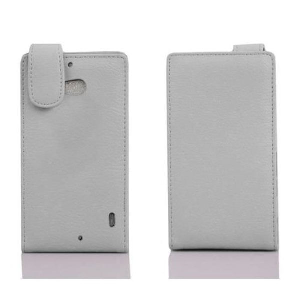 Cadorabo Fodral Nokia Lumia 930 DESIGN FLIP Stil Fodral Fodral Fodral konstläder Struktur VIT ALABASTER