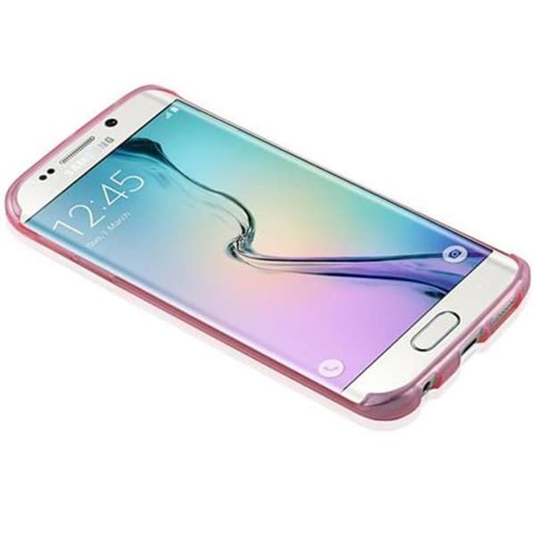 Transparent stötsäker silikonfodral för Samsung Galaxy S6 EDGE Ros