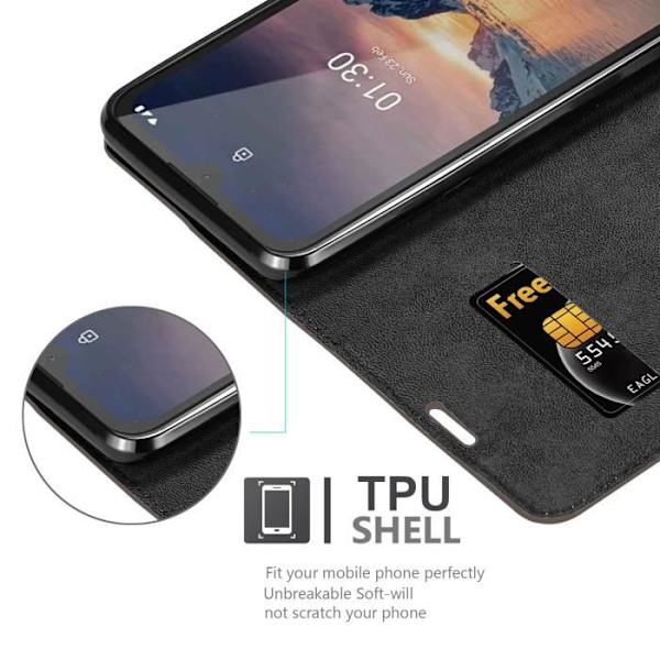 Telefontui - CADORABO - Nokia 1.3 - Kaffeebrun - Silikon TPU - Magnetstängning kaffe brunt