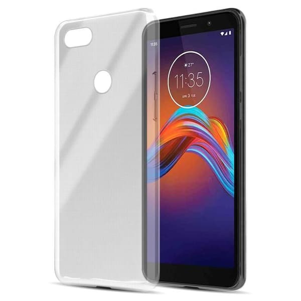 Transparent stötsäker silikonfodral för Motorola MOTO E6 PLAY Vit