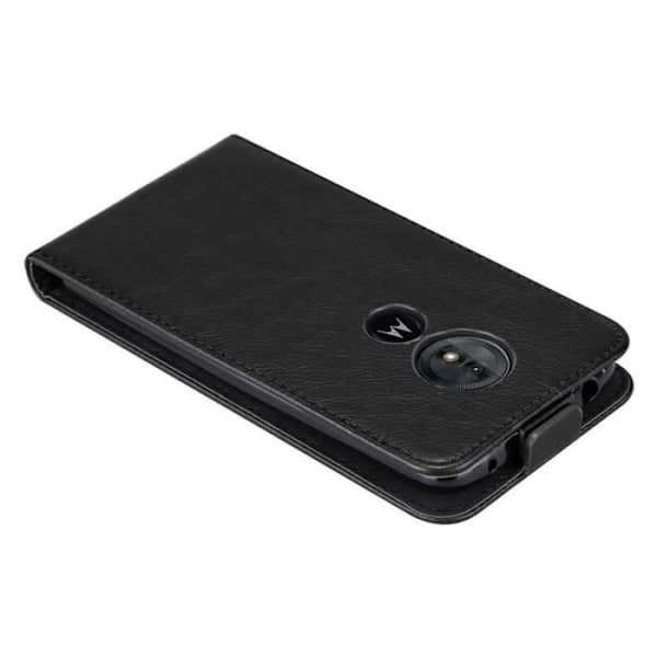 Coque - CADORABO - MOTO G6 PLAY - Syntetiskt läder - Magnetisk stängning - Heltäckande skydd Svart