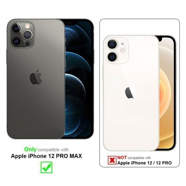Coque - CADORABO - iPhone 12 PRO MAX - Grå Blomster - Syntetiskt läder - Ställfunktion Blommig grå
