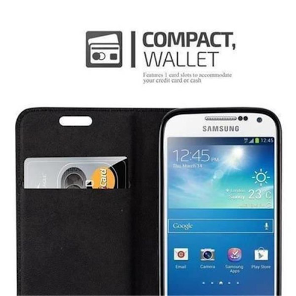 Cadorabo Samsung Galaxy S4 MINI Fodral KAFFEBRUNT Osynlig MAGNETISK STÄNGNING Fodral Fodral Stöder Stand Card Slot