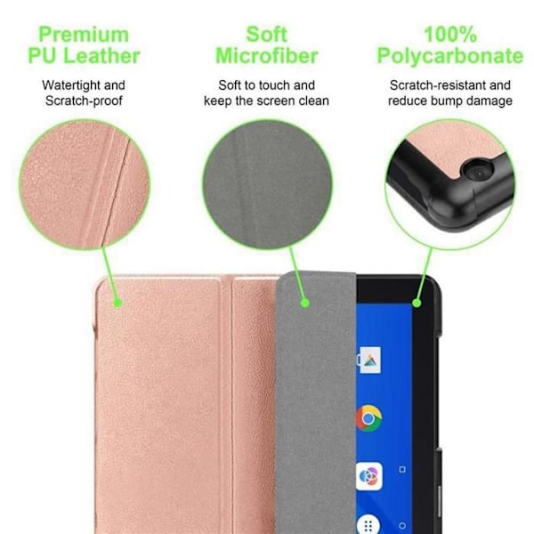 Fodral för Lenovo Tab M10 (10,1 tum) TB-X505F Etui i ROSA PASTELL Case Cover Tablet Skydd Hushåll Plånbok Wallet Rosa