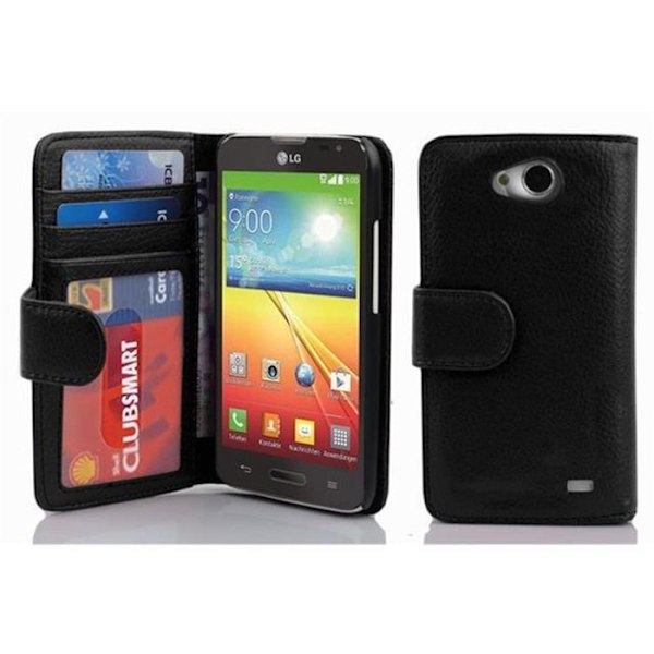 Coque för LG L70 (1. SIM) i NOIR DE JAIS Täckningsskydd med kortplatser Svart