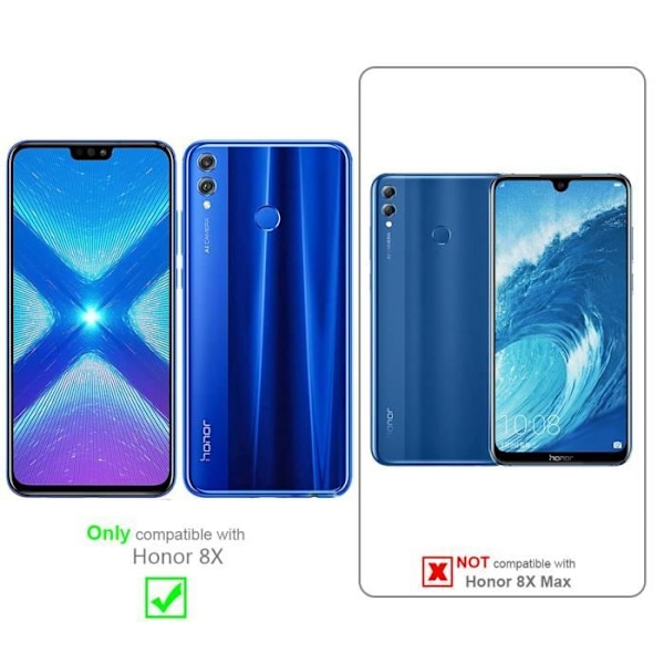 Coque Honor 8X - CADORABO - Grå Blomster - Simililäder - Ställfunktion - Platser för Kort Blommig grå
