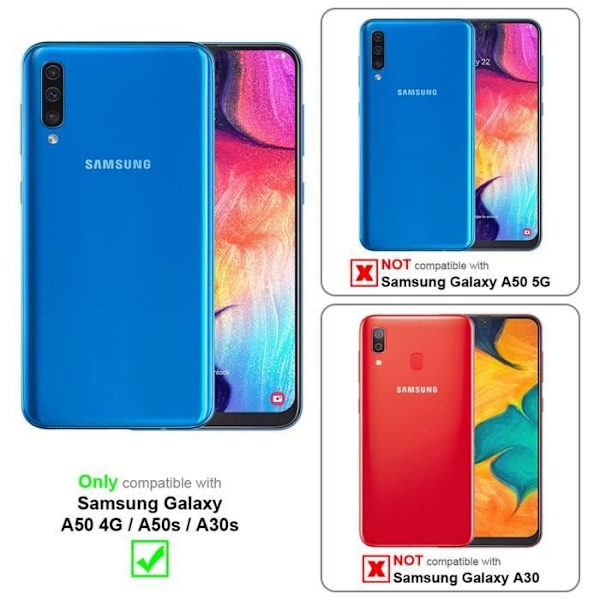 Fodral - CADORABO - Samsung Galaxy A50/A50s/A30s - KUNZIT ROSE - Clear View - 360° skydd KUNZIT ROSE